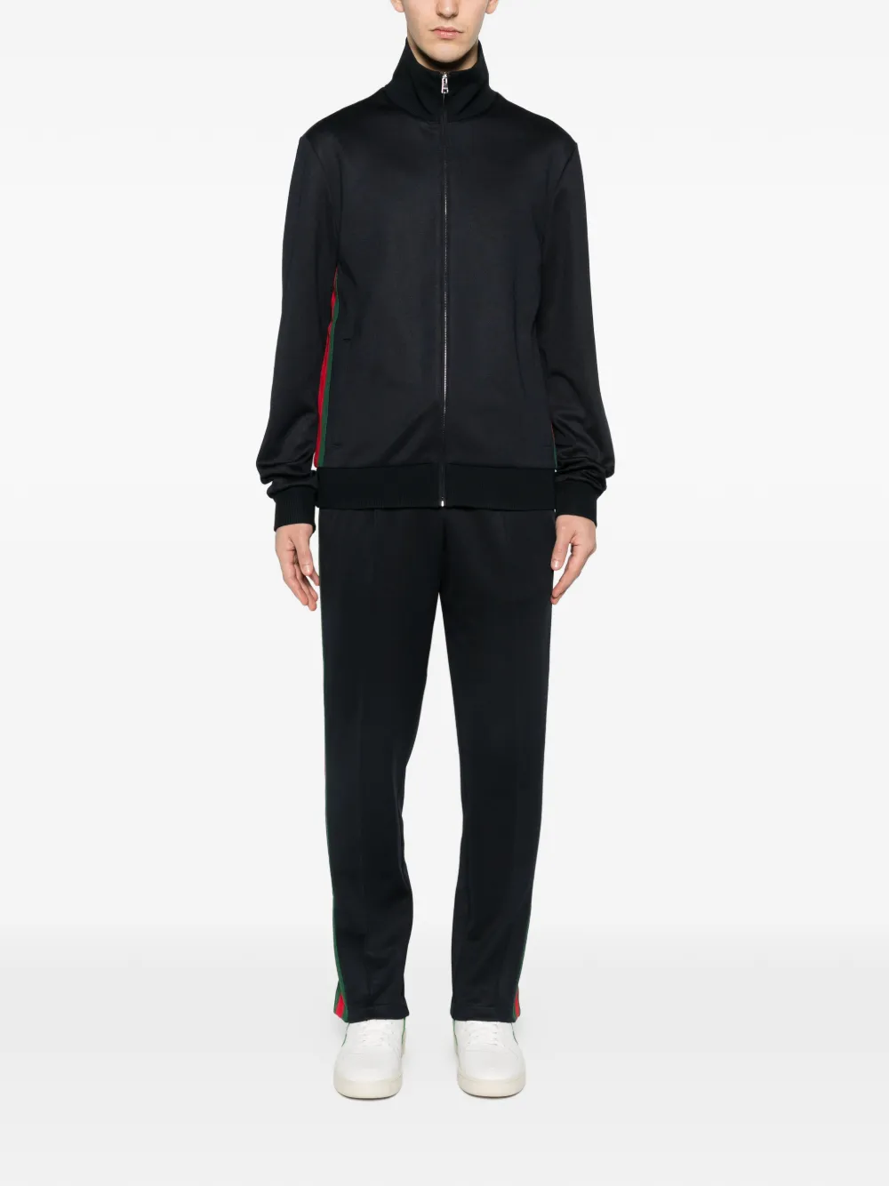 Gucci stripe zip-fastening sweatshirt - Blauw