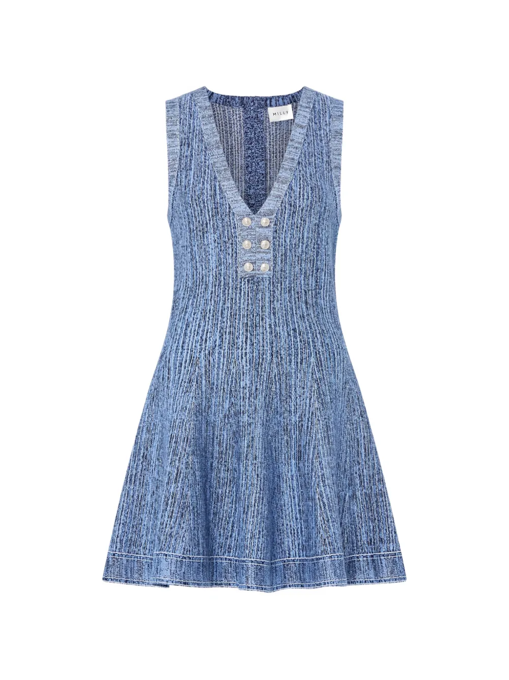Milly Shelby pinstripe mini knitted dress - Blu