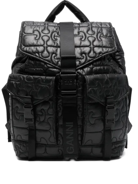 GANNI quilted buckle backpack