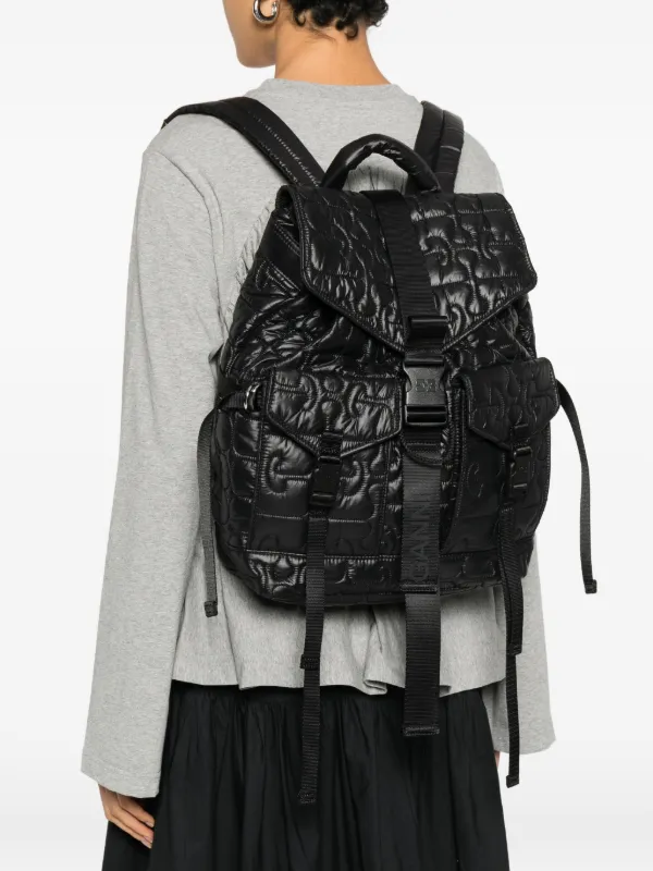 GANNI キルティング バックパック | ブラック | FARFETCH JP