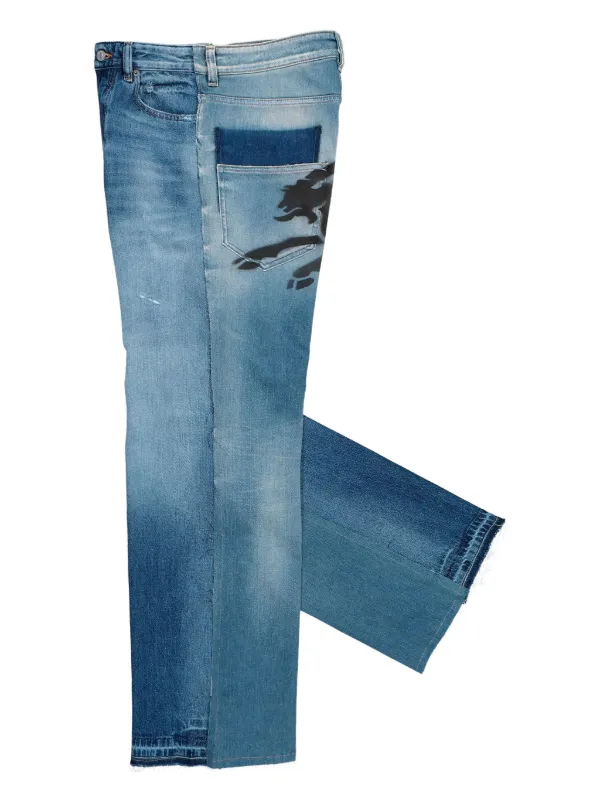 パンツ Washed Denim Wide Pants Graphic Print PROTOTYPES graphic-print Jeans | Blue | FARFETCH