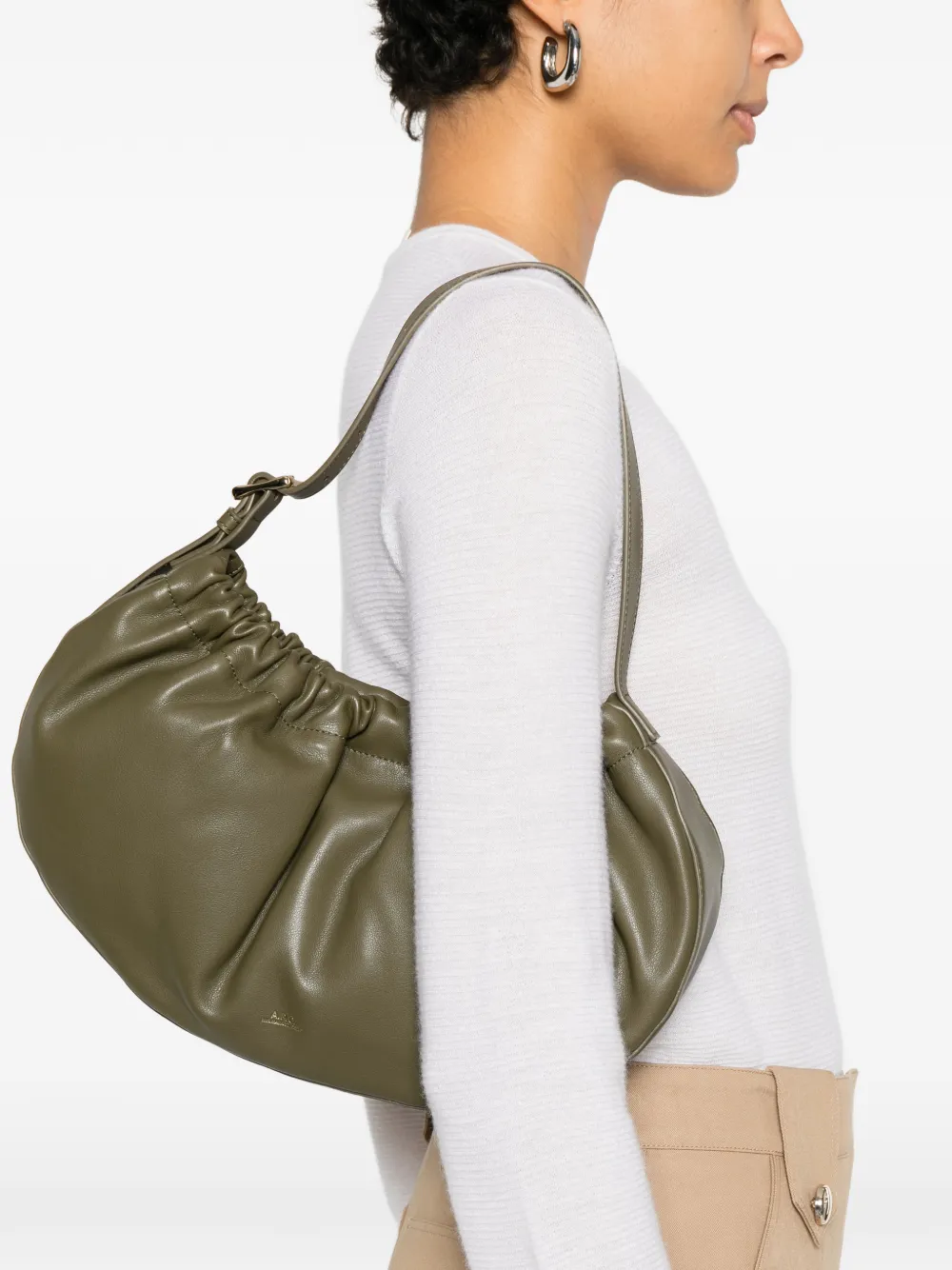A.P.C. gathered shoulder bag - Groen