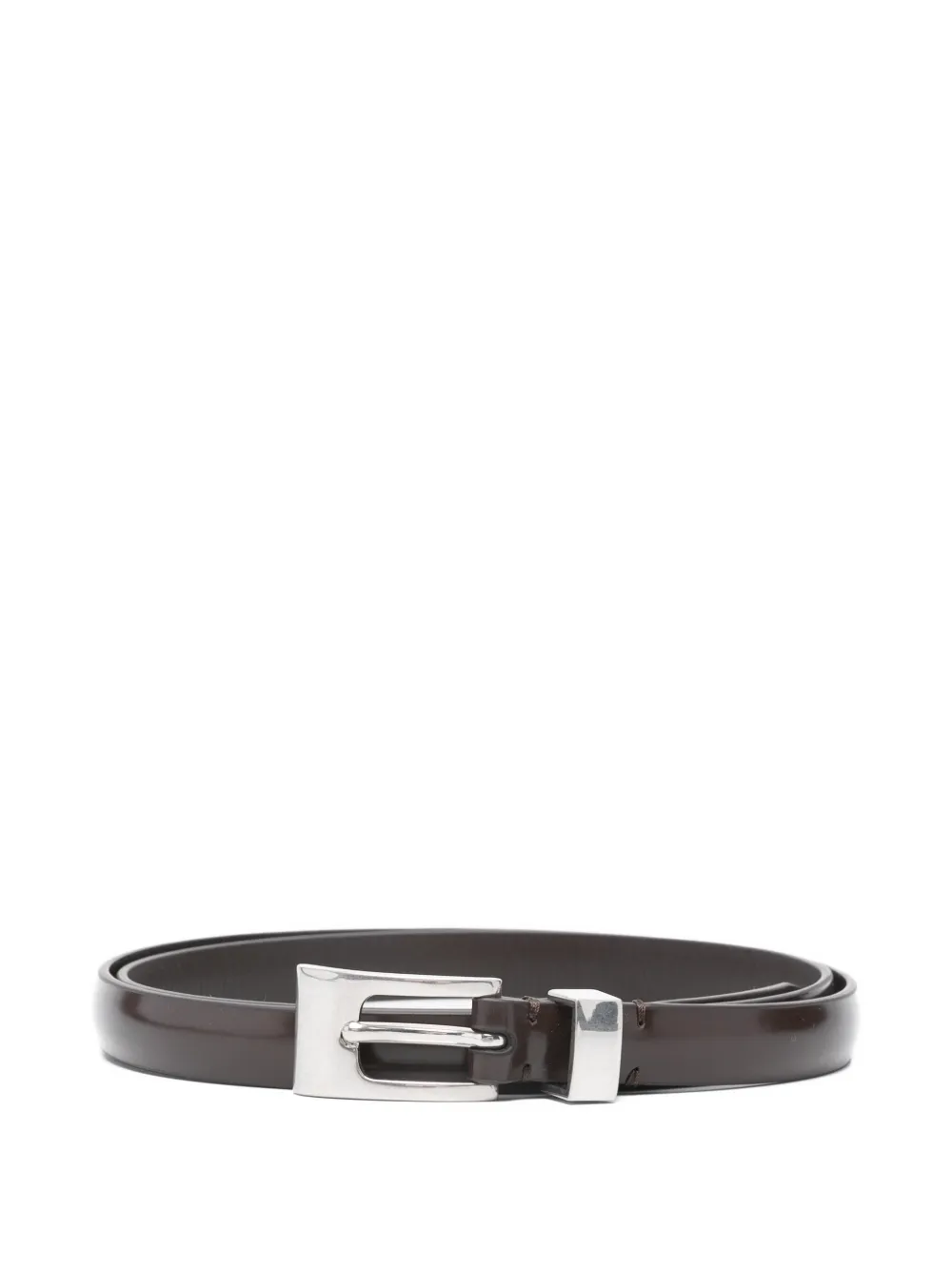 The Row silver-tone buckle belt - Marrone