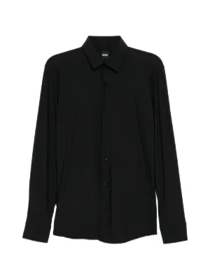 Emporio Armani ブラックロングスリーブシャツ Emporio Armani ロングスリーブ シャツ | ブラック | FARFETCH JP
