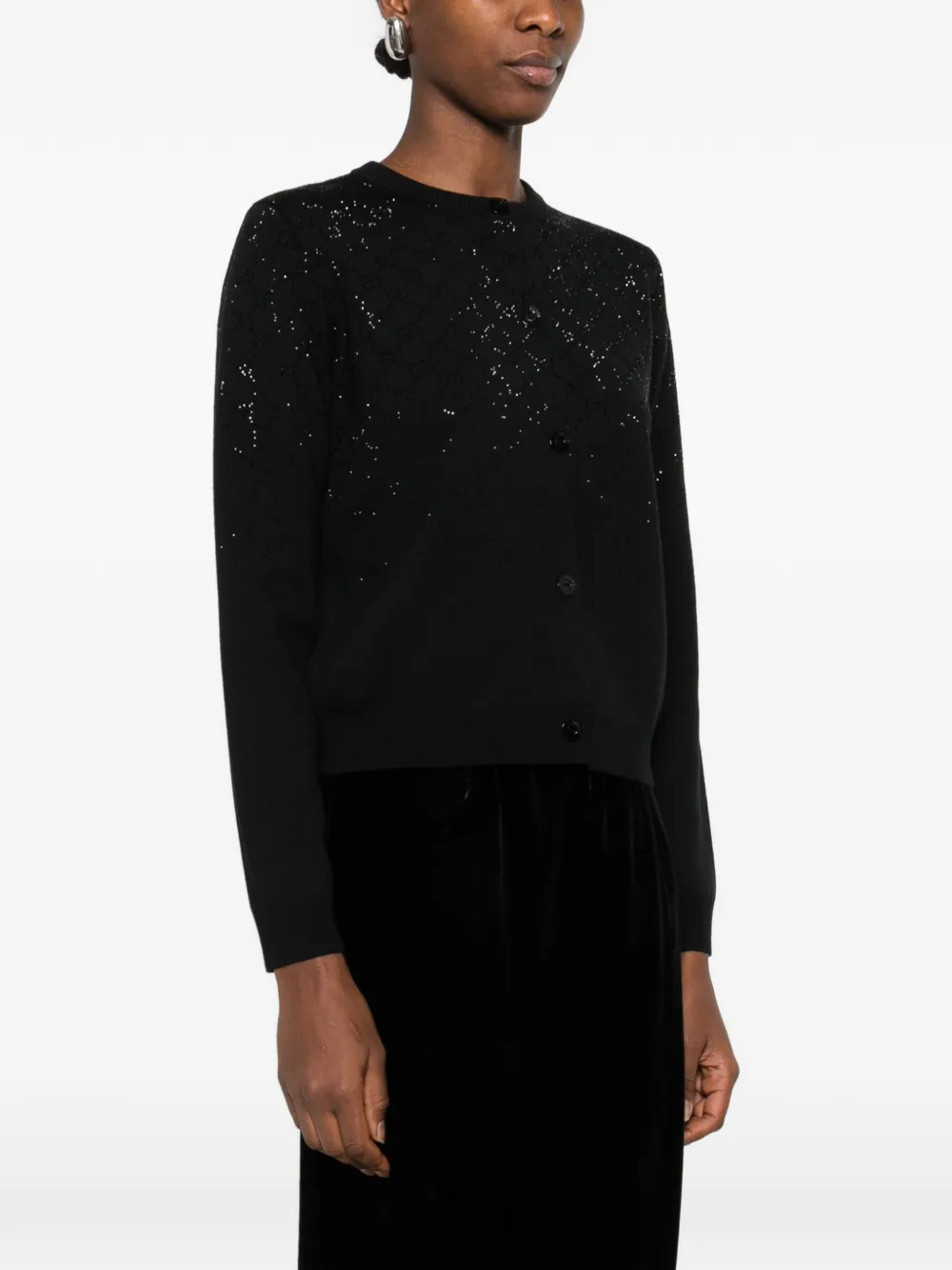  Gucci Embellished Button Knitwear - Black 