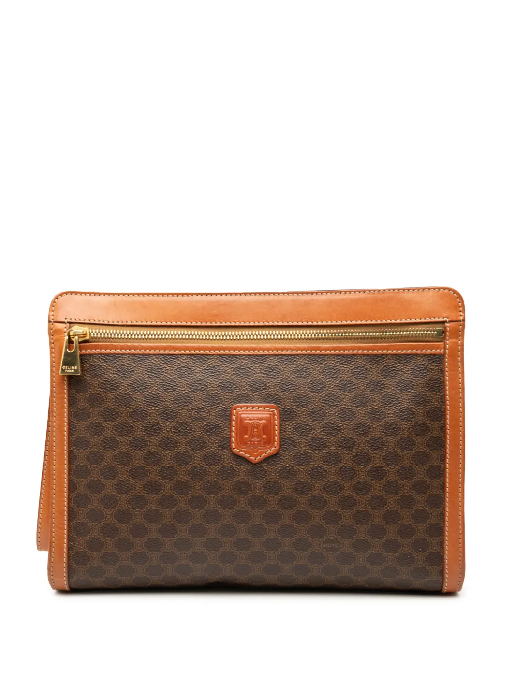 Celine Pre-Owned 1998 Macadam Coated Canvas clutch bag | Brown | Image 1