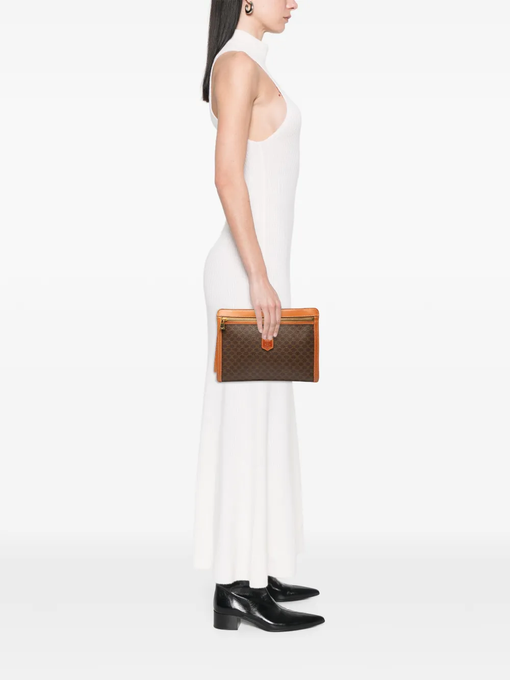 Celine Pre-Owned 1998 Macadam Coated Canvas clutch bag | Pre-Owned | Image 2