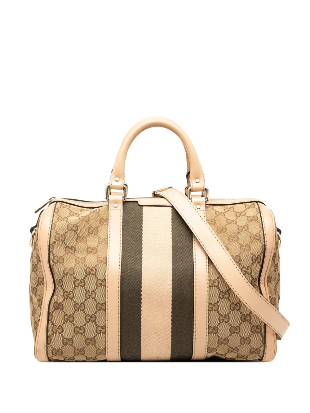 Gucci Pre-Owned 2000-2015 Medium GG Canvas Web Joy Boston Bag satchel | Brown | Image 1