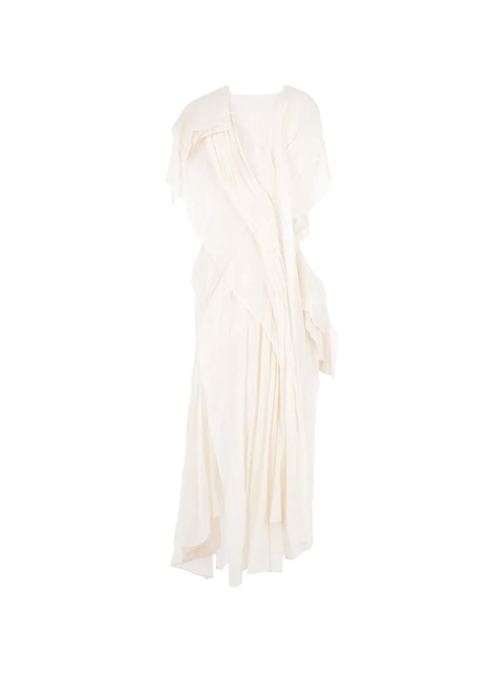 Yohji Yamamoto Gedrapeerde maxi-jurk Beige