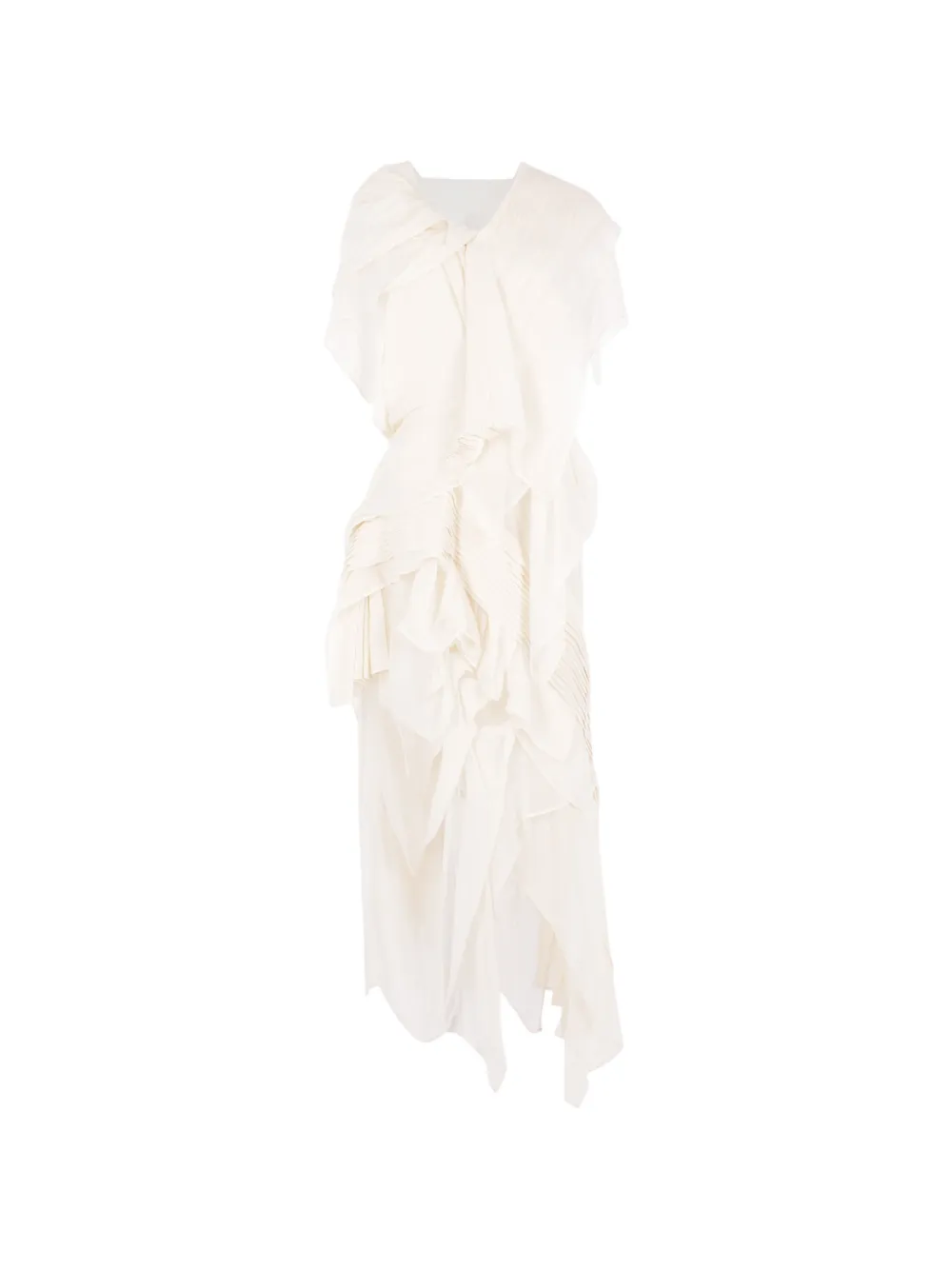 Yohji Yamamoto pleated draped dress - Toni neutri