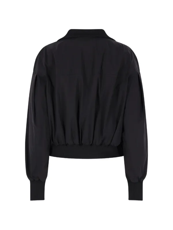 Yohji Yamamoto ジップアップ ボンバージャケット | ブラック