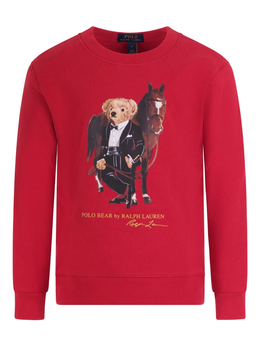 POLO RALPH LAUREN KIDS graphic-print sweatshirt - Rosso