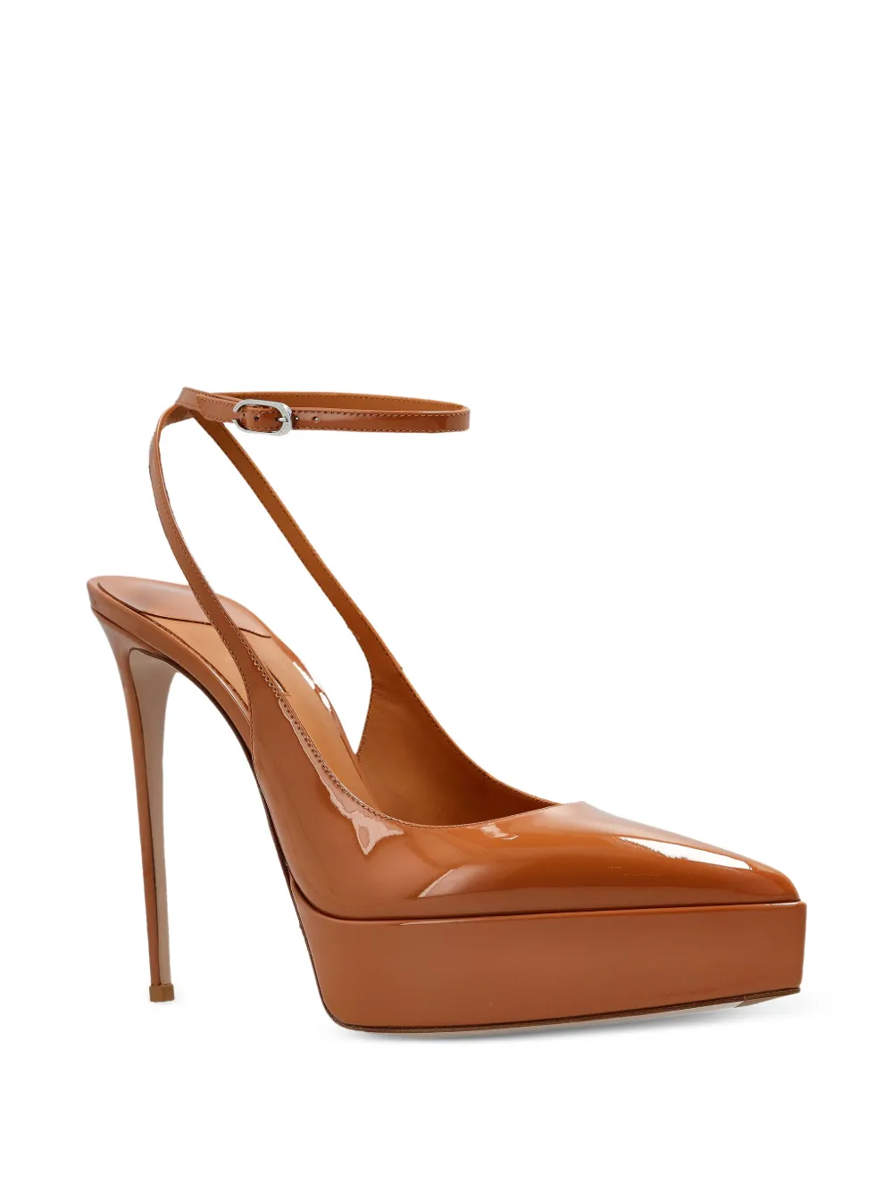  Le Silla Uma Platform Pointed Pumps - Brown 