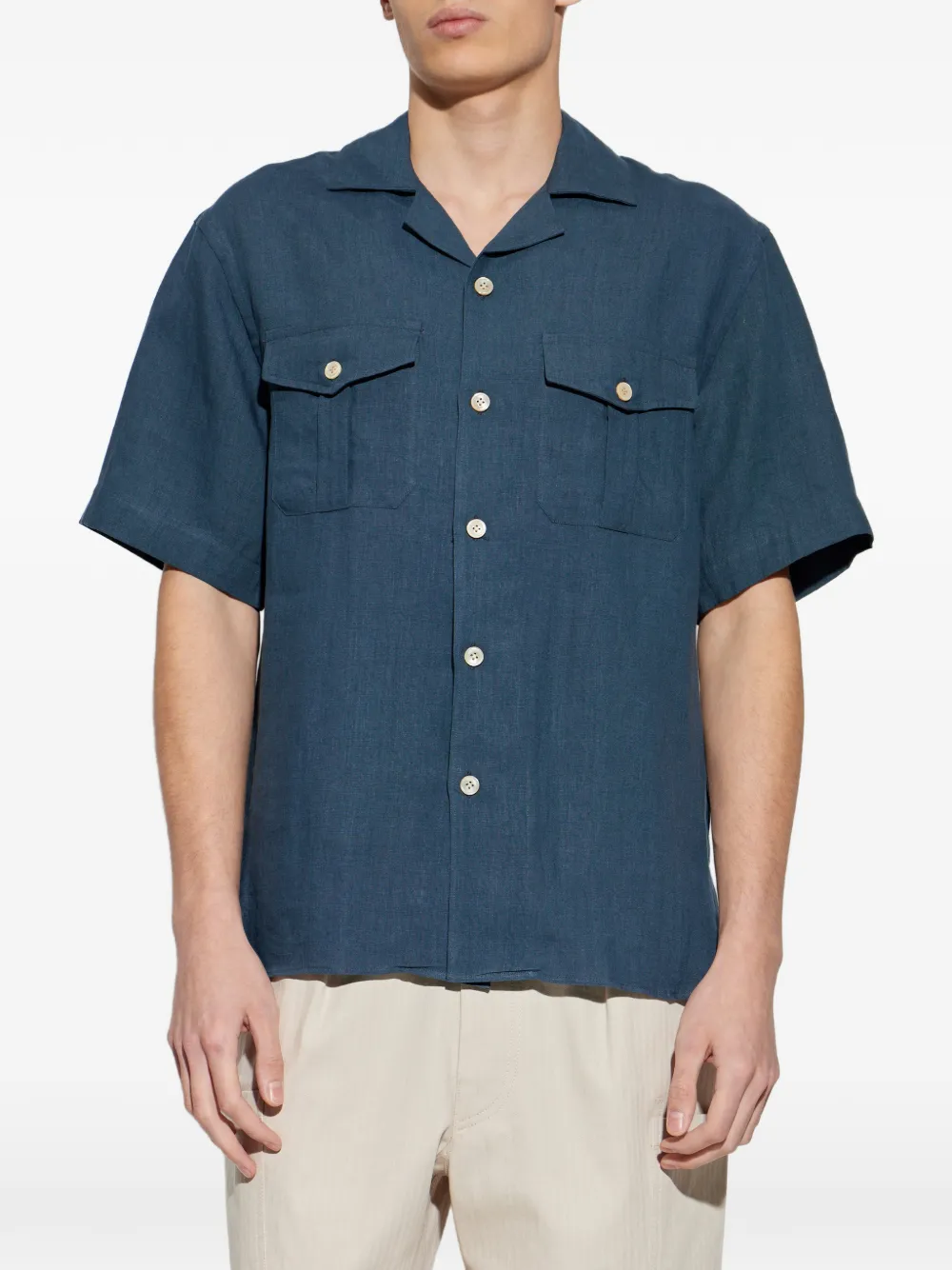  Eleventy Pocket Button Shirt - Blue 
