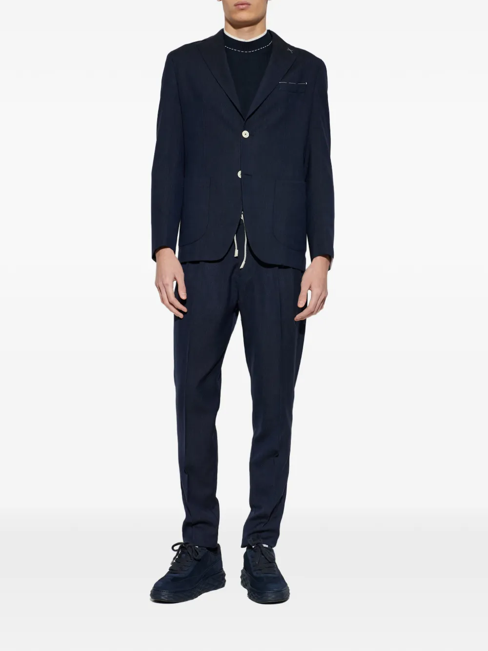  Eleventy Buttoned Blue Suit 