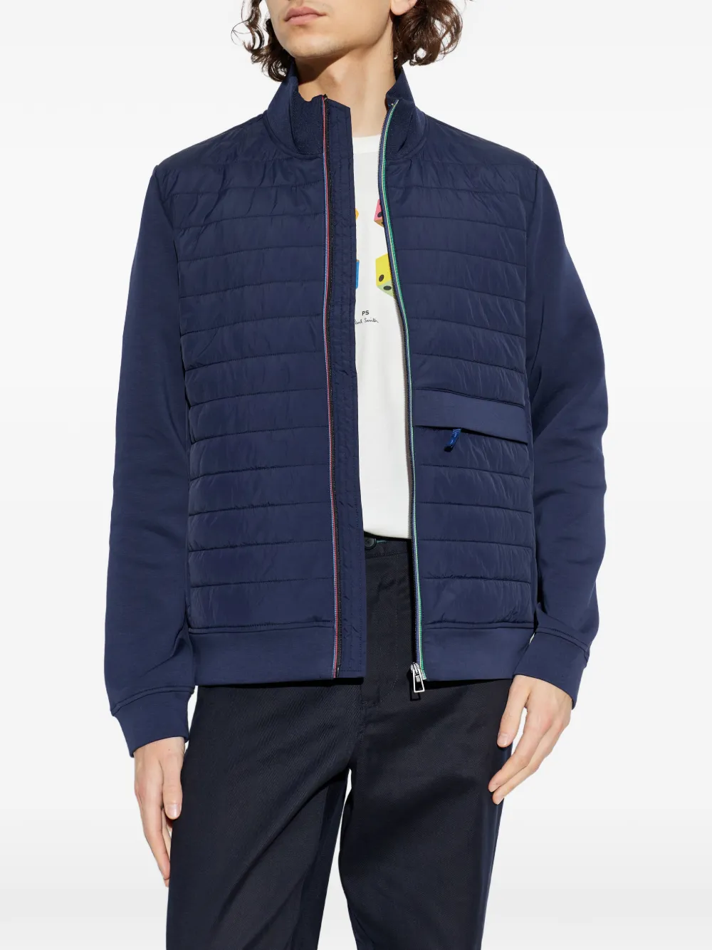  Ps Paul Smith Quilted Panel Jacket - Blue 