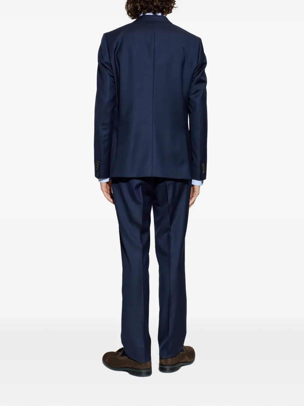 Buttoned Blue Suit