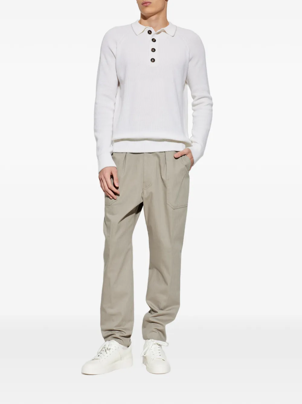 Eleventy Poloshirt met lange mouwen - Wit