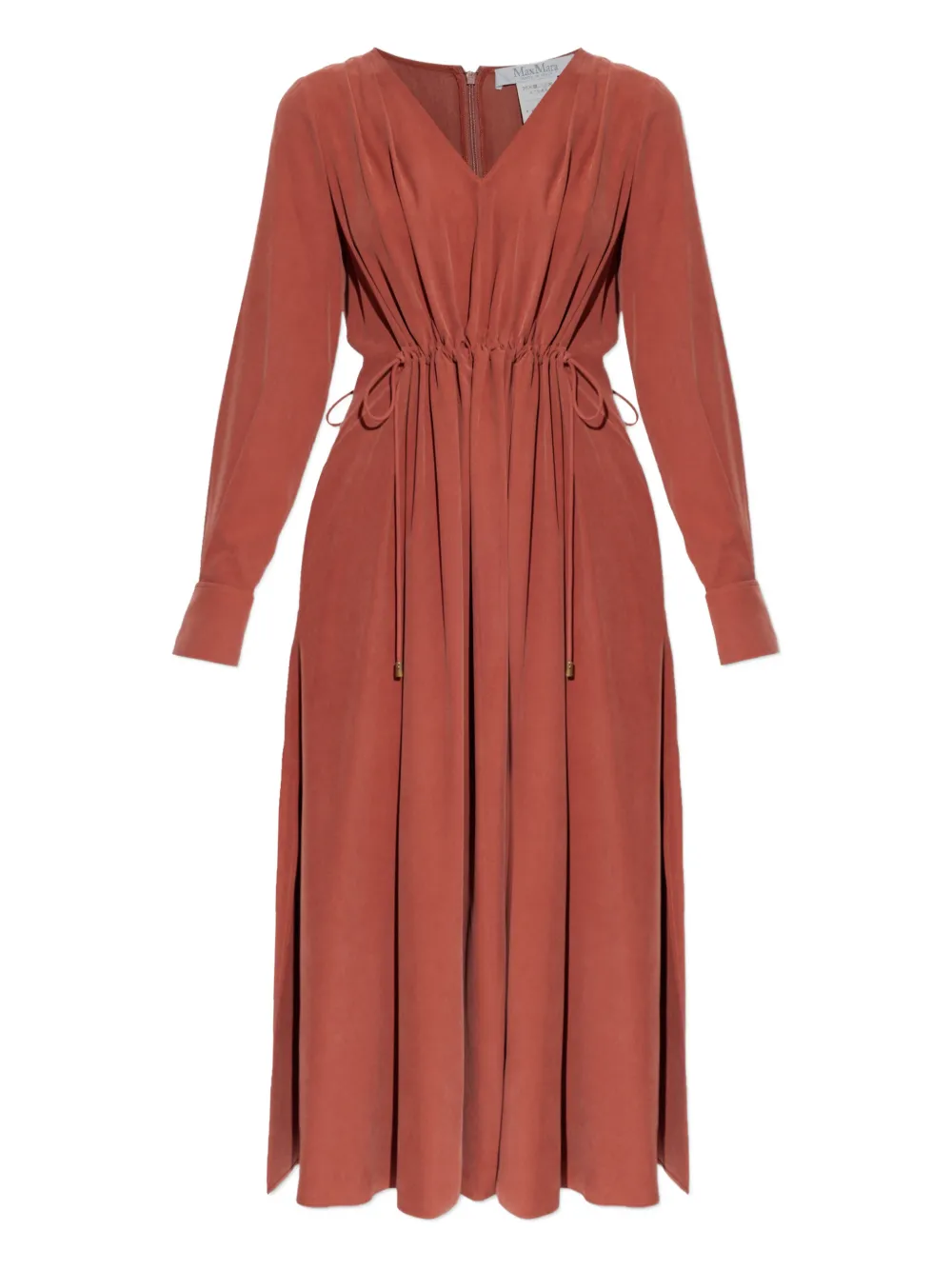Max Mara V-neck tie midi dress - Brown
