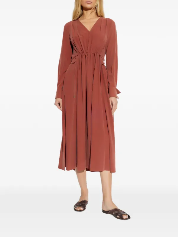 マックスマーラ　ワンピース　Vネックドレス Max Mara Vネック ドレス | ブラウン | FARFETCH JP