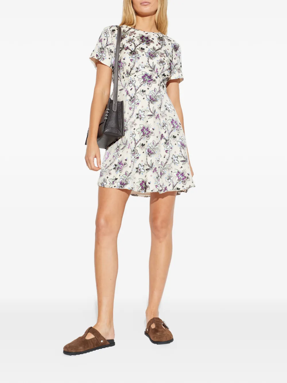 Kate Spade floral-pattern short-sleeve dress - Beige