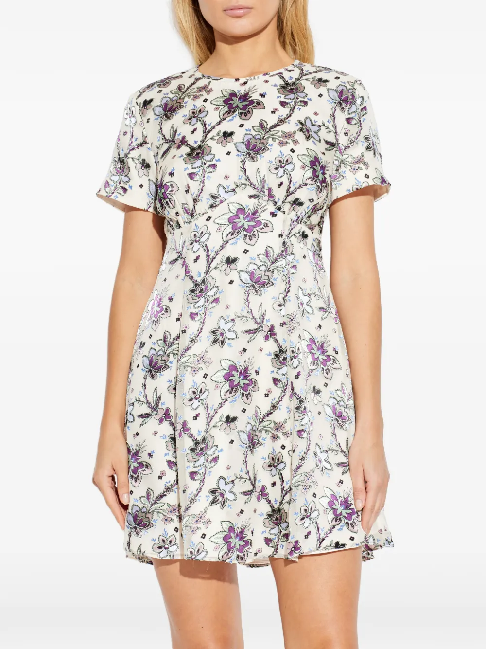 Kate Spade Jurk met bloemenprint en korte mouwen Beige