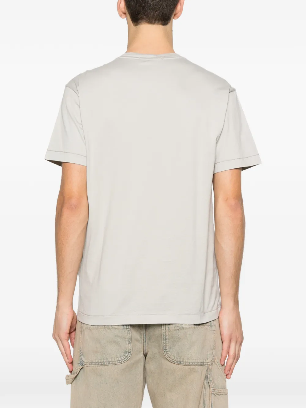 Stone Island T-shirt met logopatch Beige