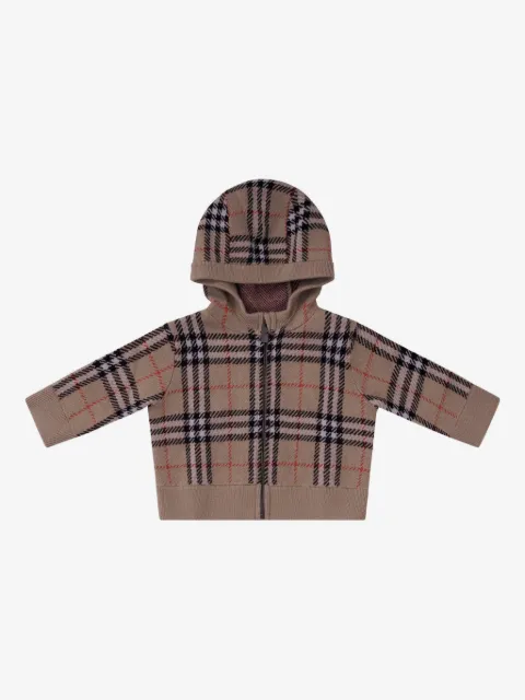 Burberry Kids sudadera a cuadros con capucha