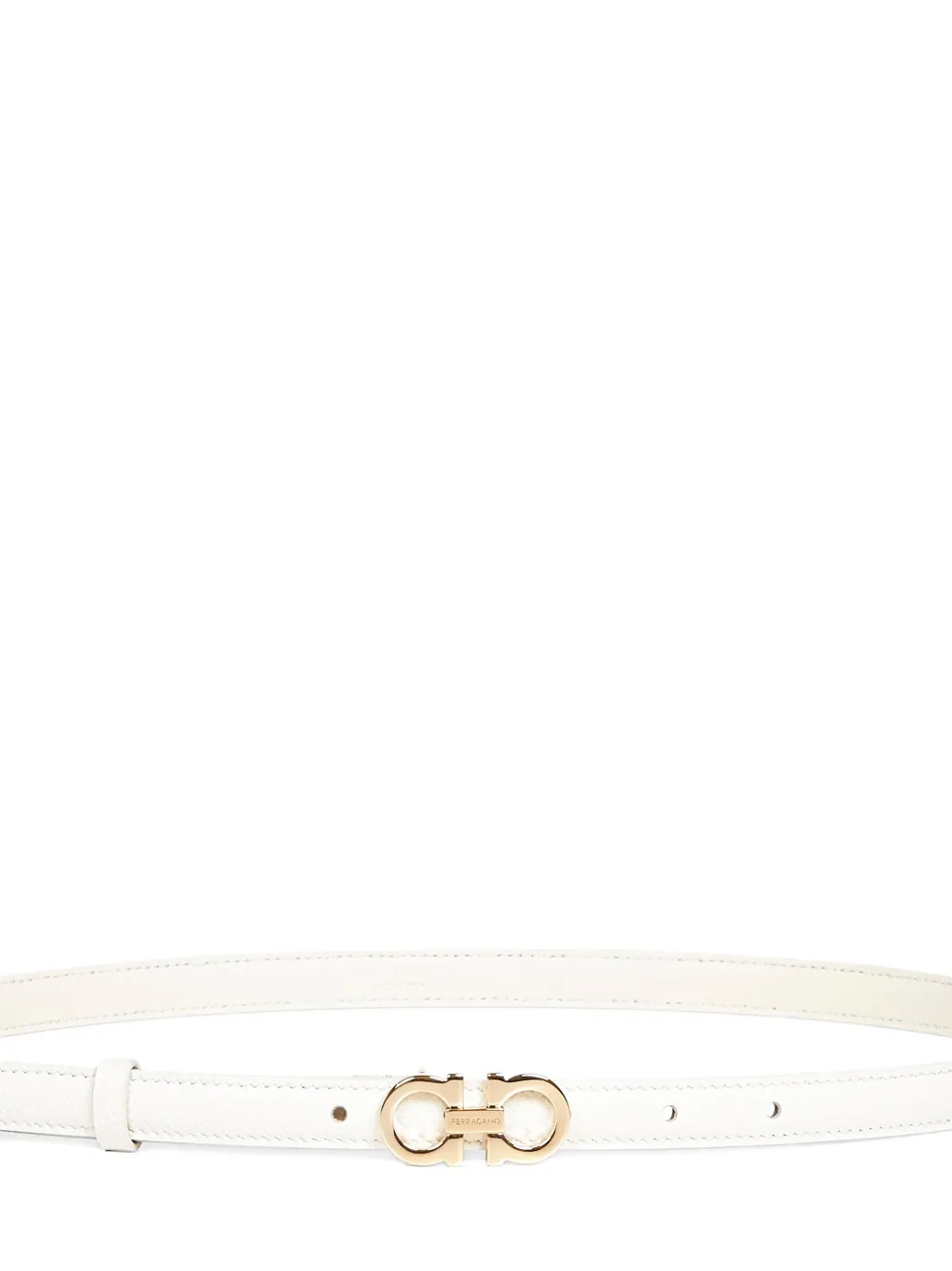 Ferragamo hammered buckle belt - Wit