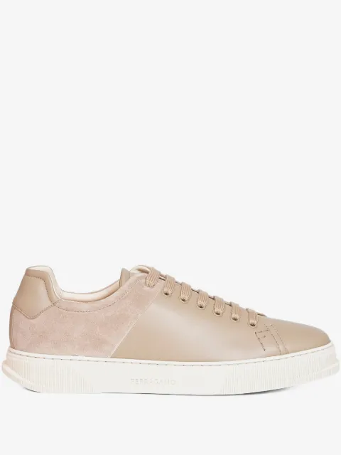 Ferragamo lace-up panelled trainers