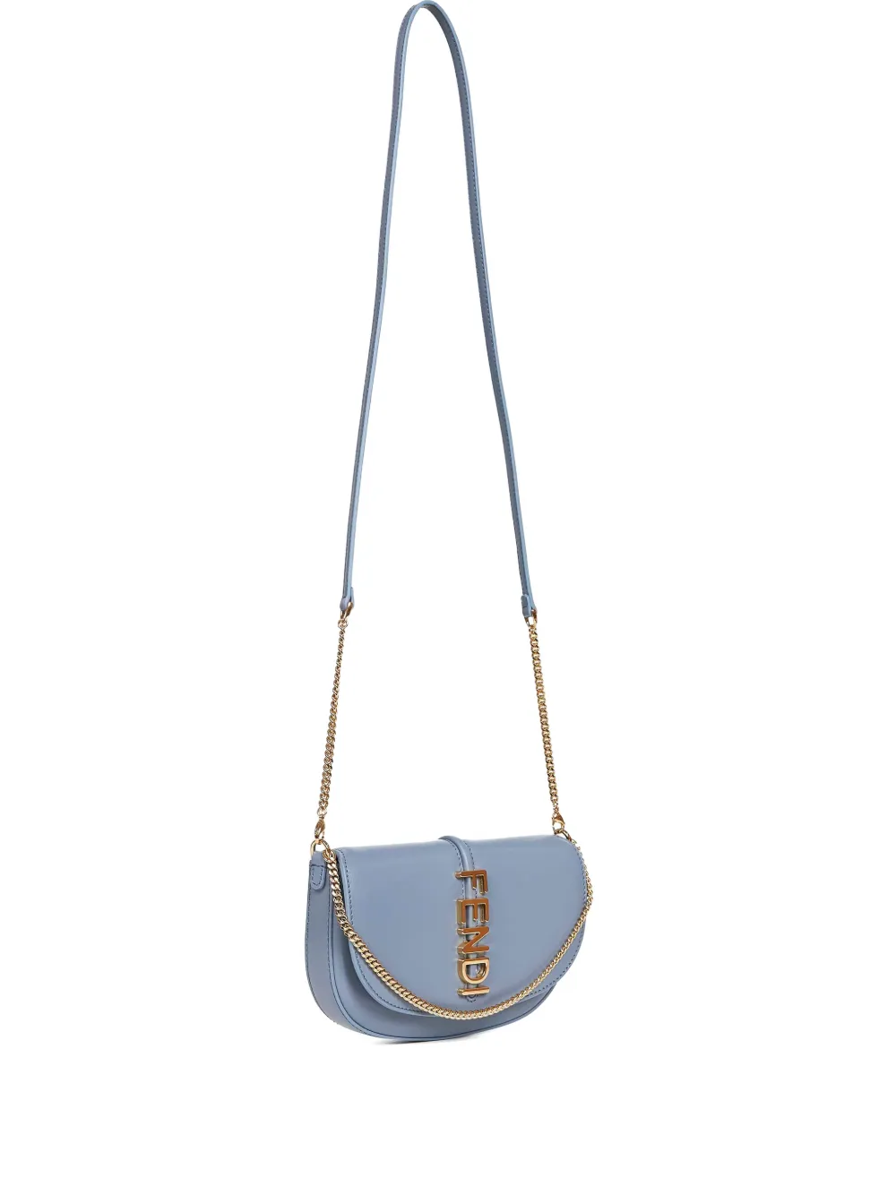 FENDI Borsa a tracolla con logo - Blu