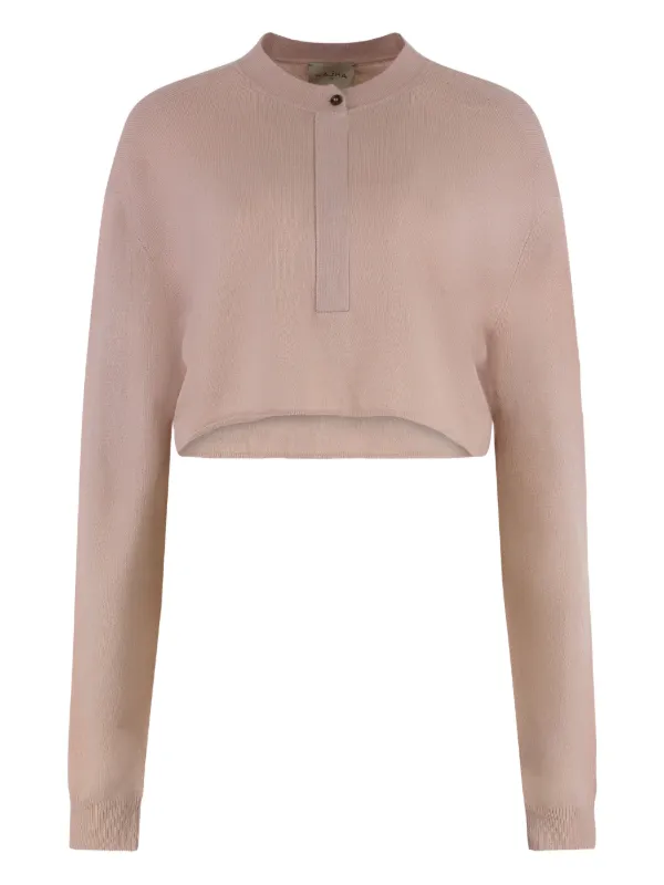 Le Kasha Cropped Sweater in Neutrals