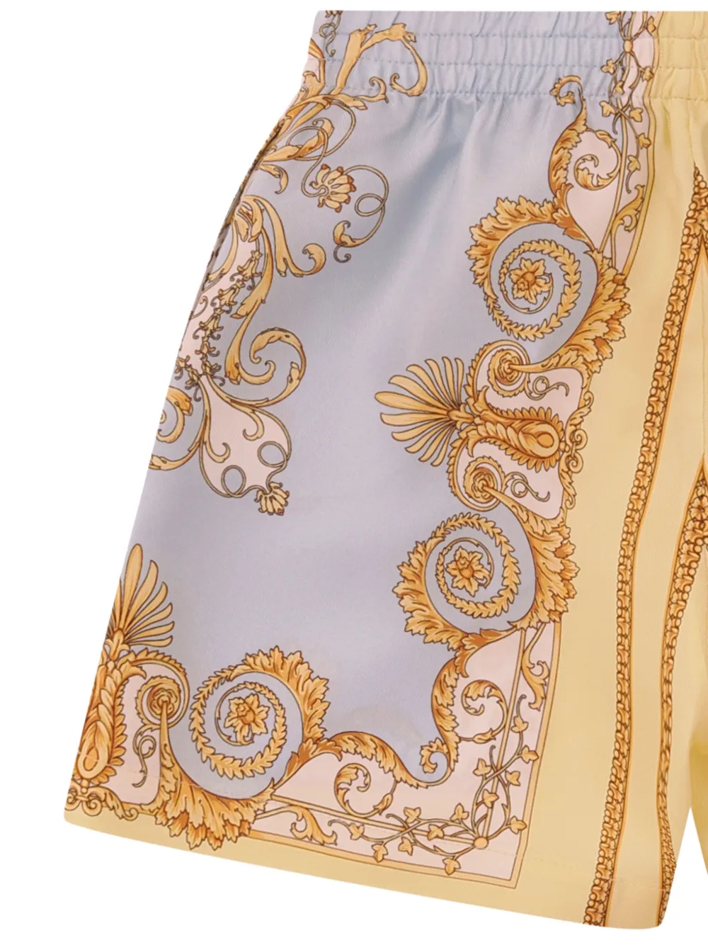  Versace Kids Bermudas Con Estampado Barroco - Azul 