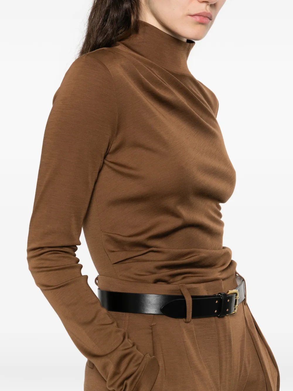 Orme Draped Turtleneck Top