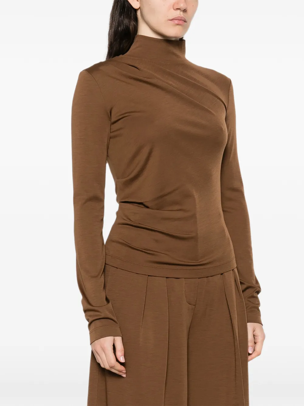 Orme Draped Turtleneck Top