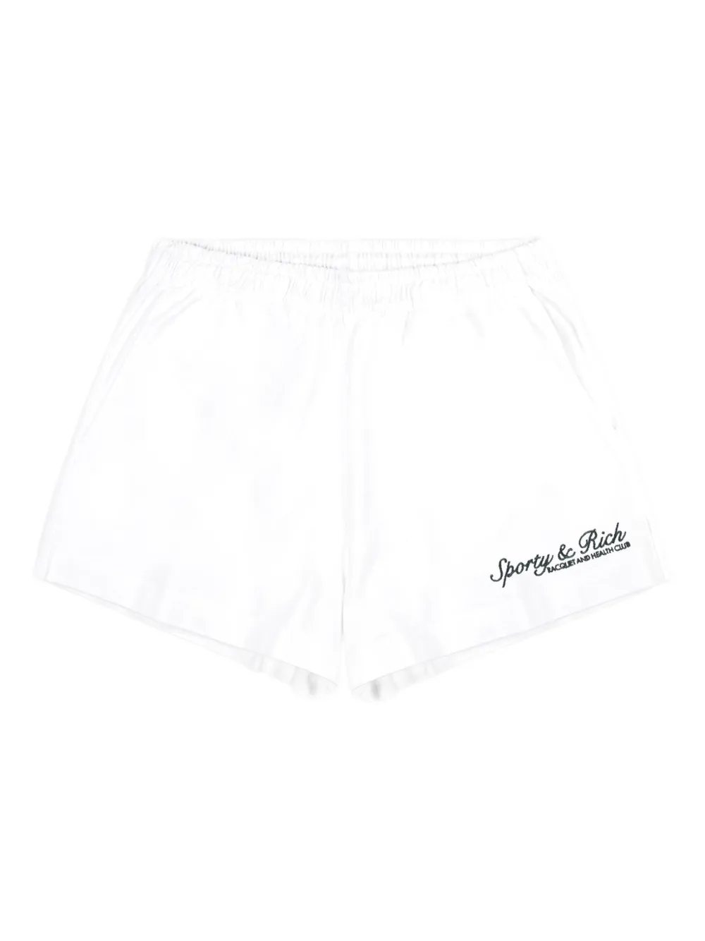 Sporty & Rich embroidery-logo elasticated shorts - Bianco