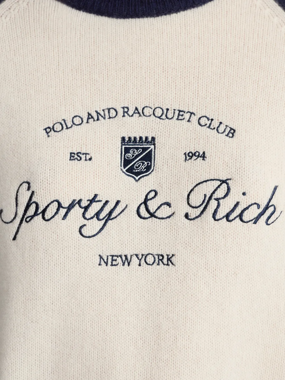 Sporty & Rich Sweater met raglan mouwen en borduurwerk Beige