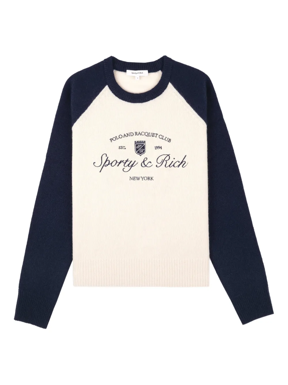 Sporty & Rich raglan-sleeve embroidered sweatear - Nude