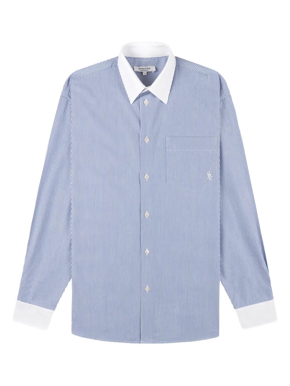 Sporty & Rich striped collared shirt - Blu