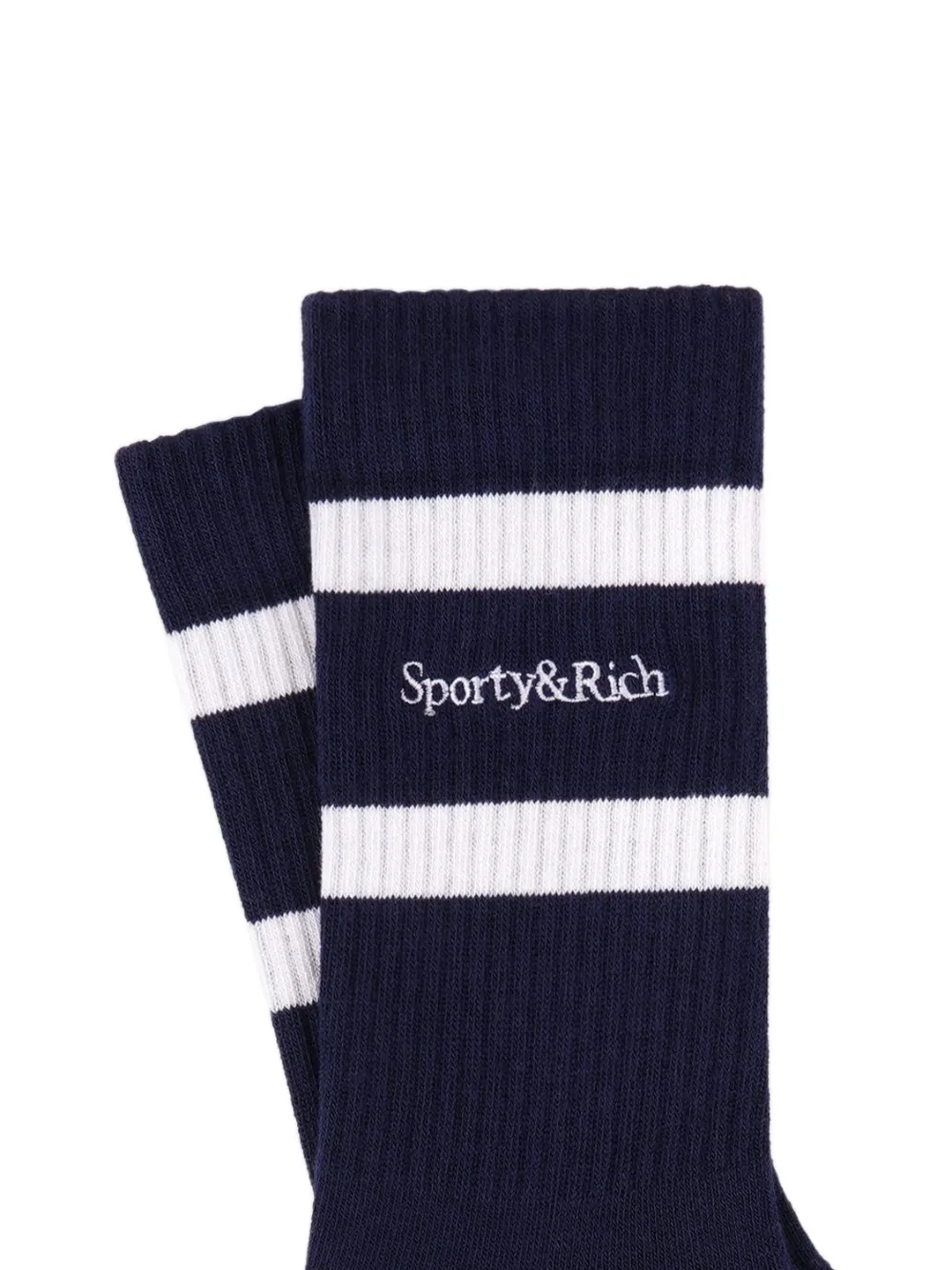  Sporty & Rich Chaussettes à Rayures - Bleu 