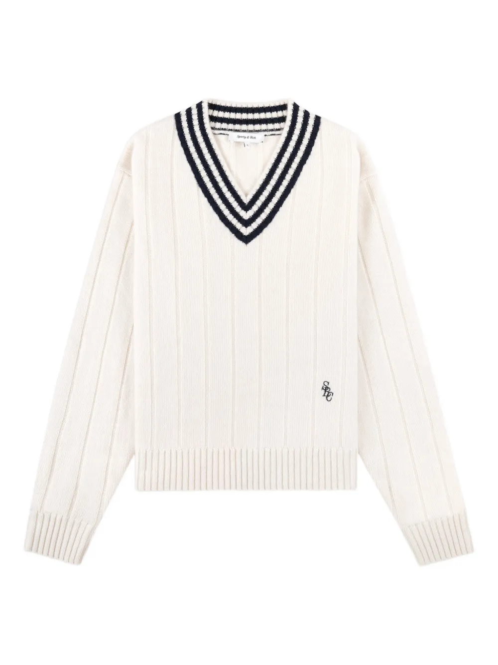 Sporty & Rich V-neck striped jumper - Toni neutri