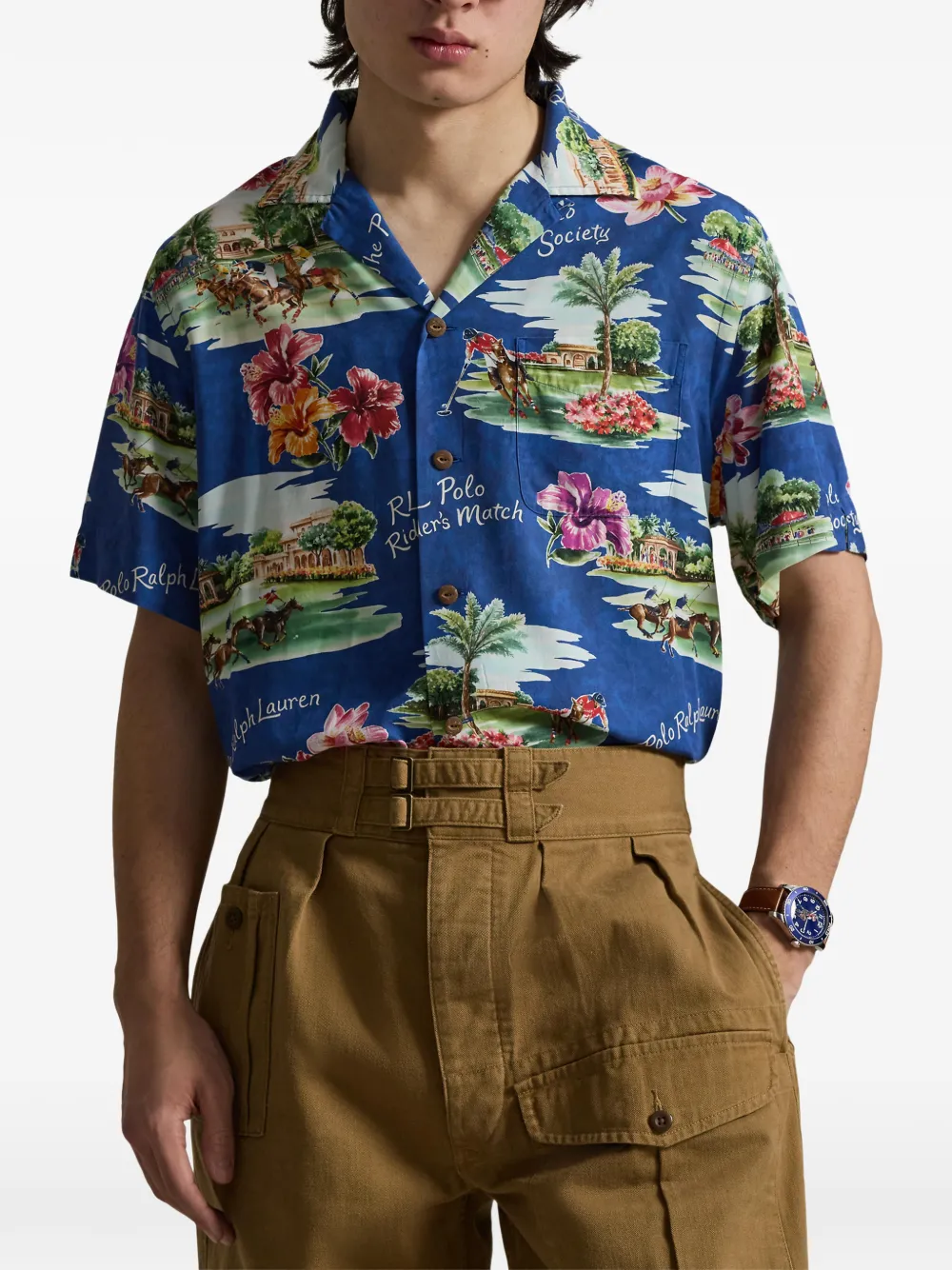 Polo Ralph Lauren Overhemd met tropische print Blauw