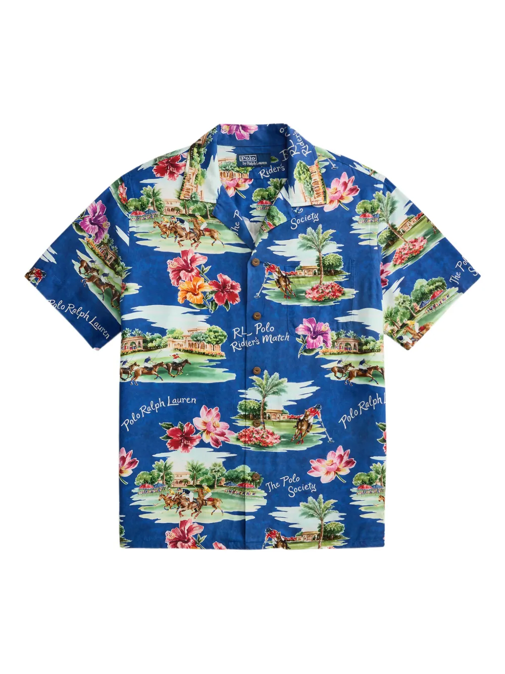 Polo Ralph Lauren Hemd mit tropischem Print - Blau