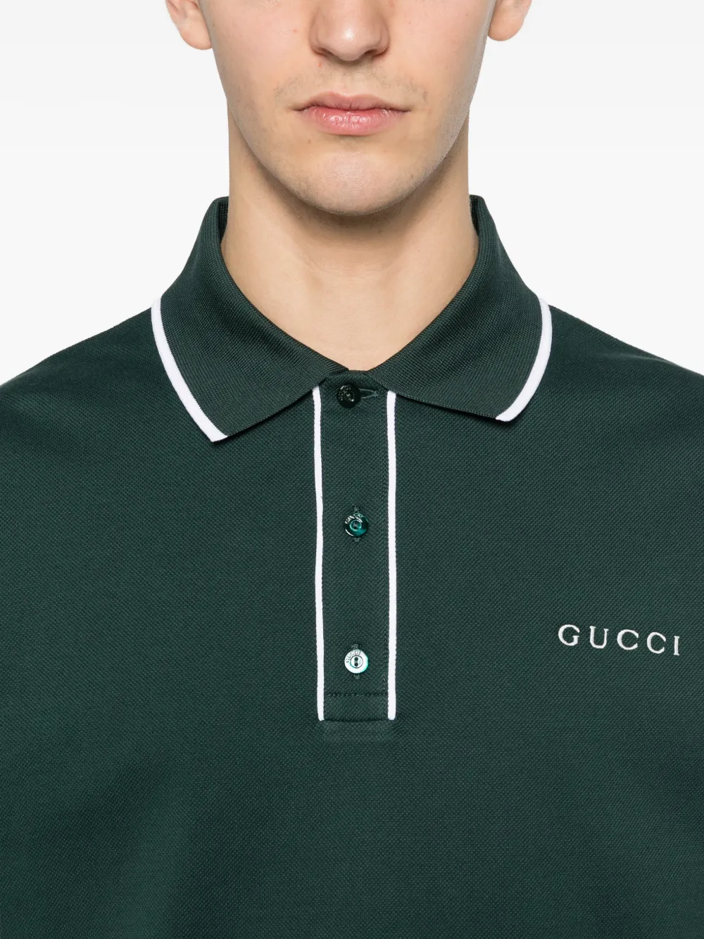 Gucci Poloshirt met geborduurd logo Groen