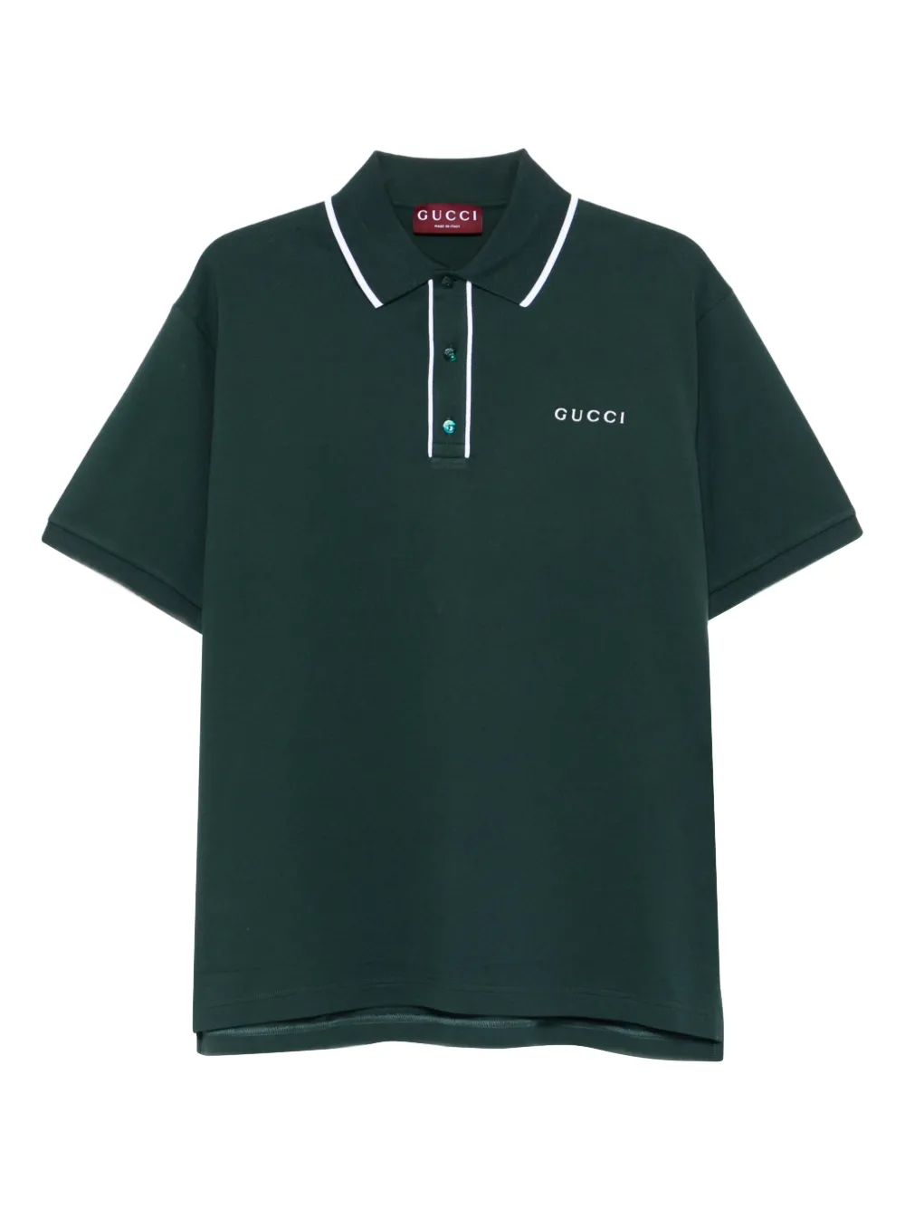 Gucci logo-embroidered polo shirt - Grün