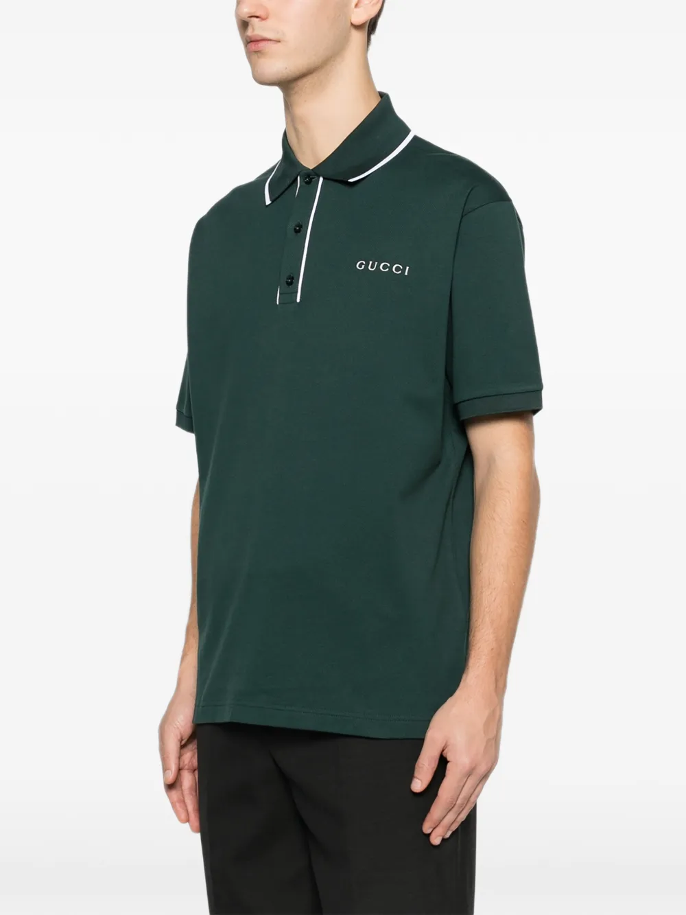Gucci Poloshirt met geborduurd logo Groen