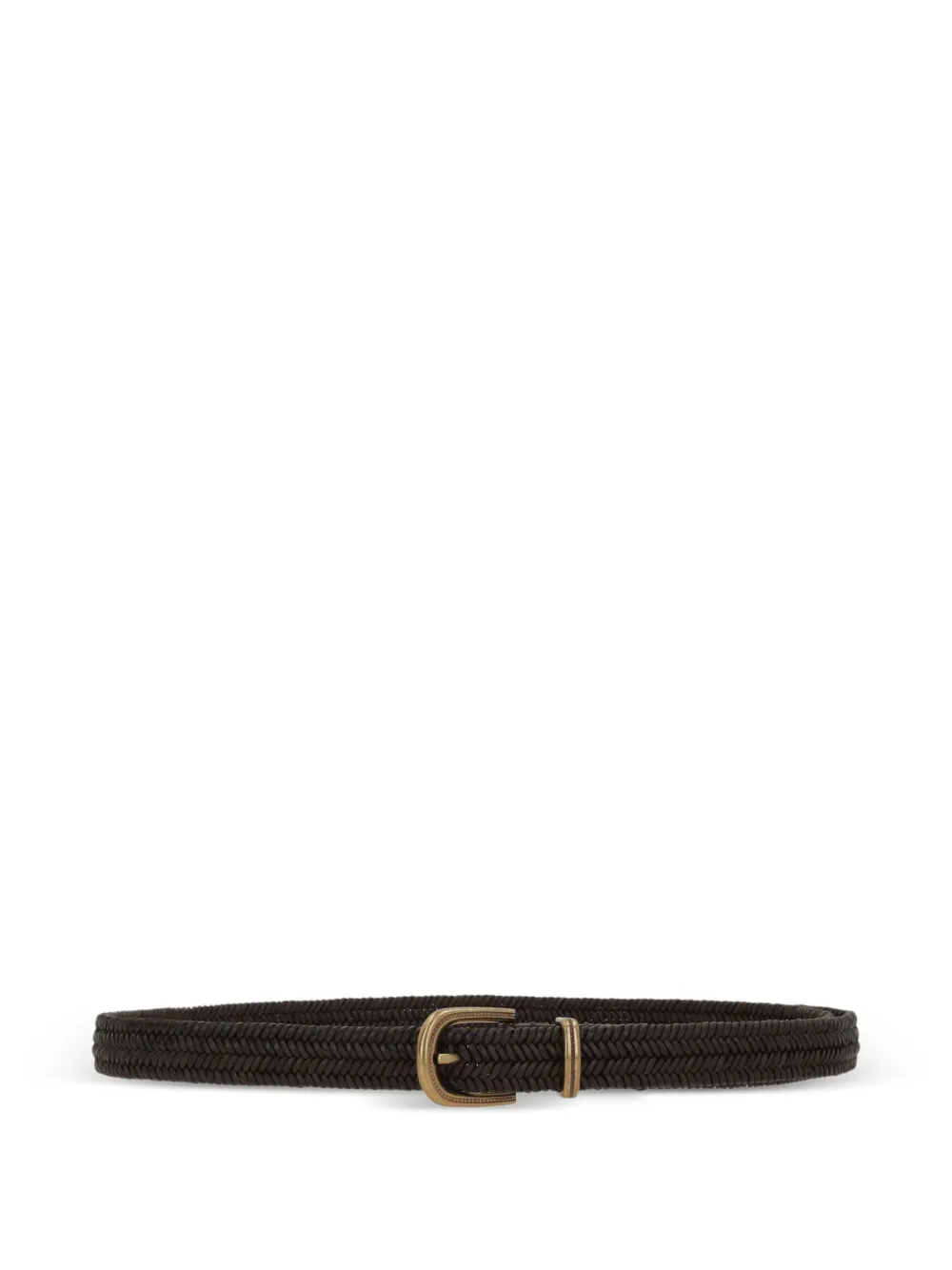 Brunello Cucinelli braided leather belt - Braun
