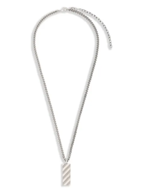 Off-White diagonal striped-pendant necklace