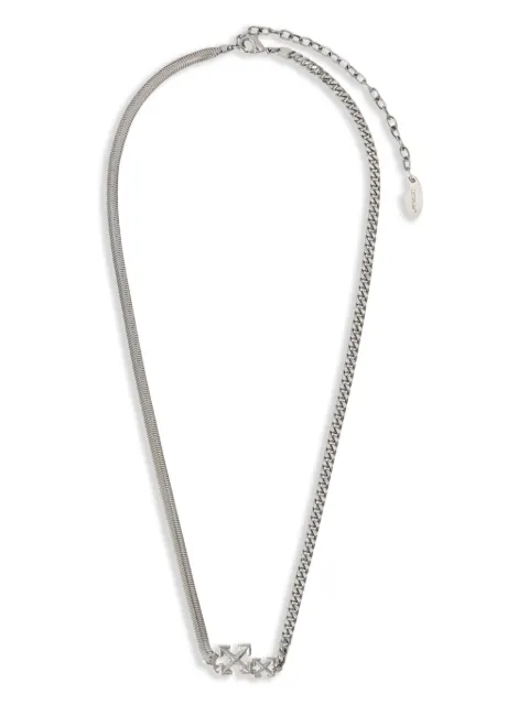 Off-White Arrow curb snake-chain necklace
