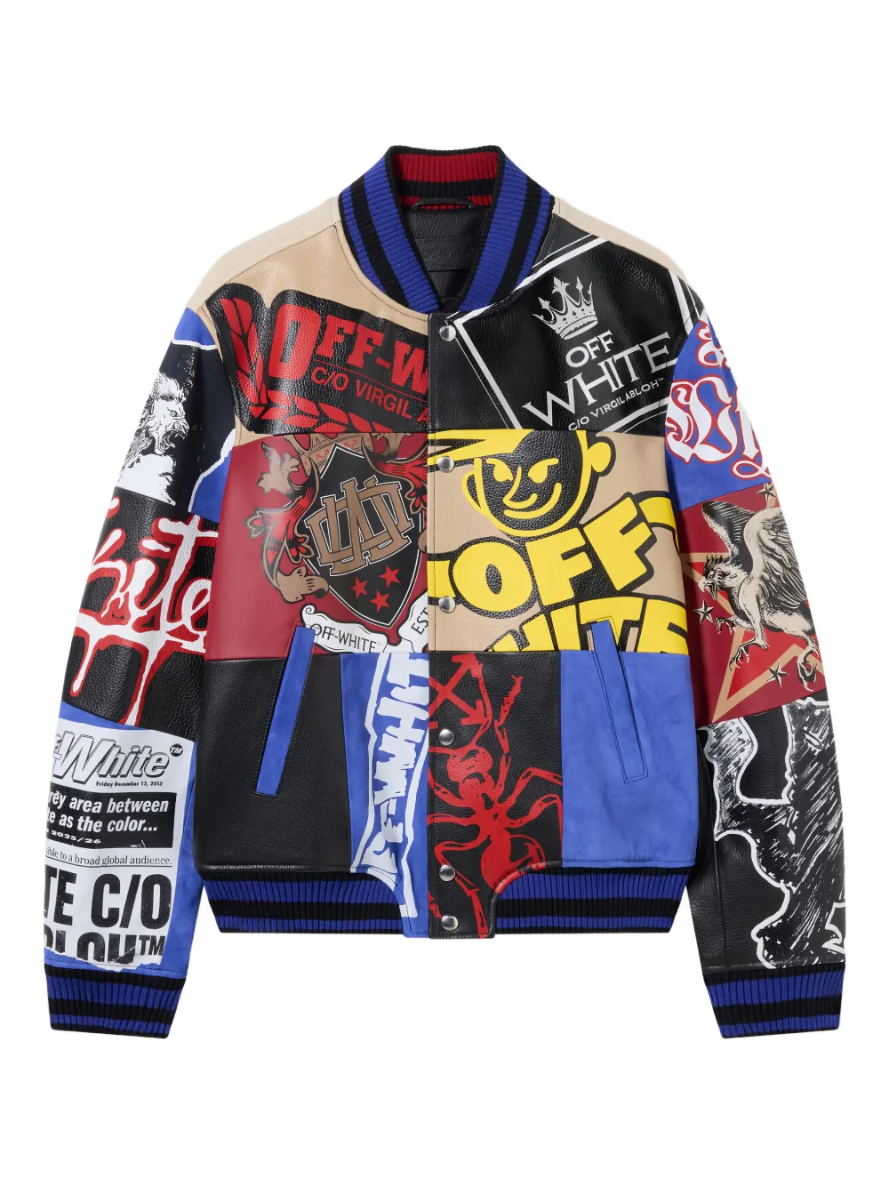 Off-White Varsity multi-patch jacket | Black | Image 1